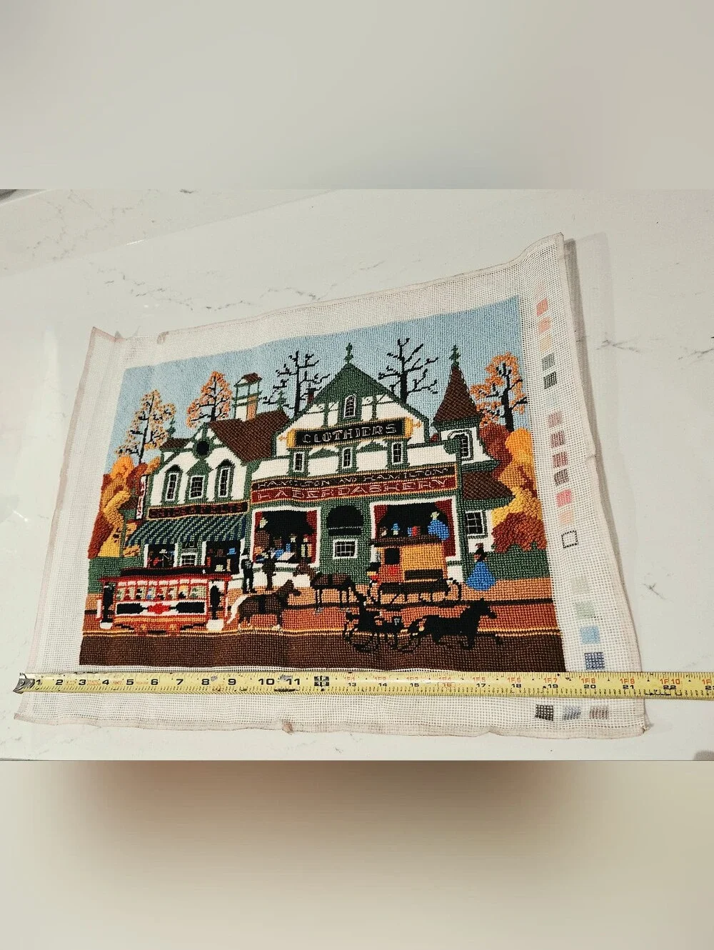 Vintage Dimensions Village Shopping Charles Wysocki Needlepoint Cross Stitch